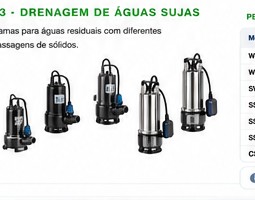 Bombas para drenagem de águas sujas