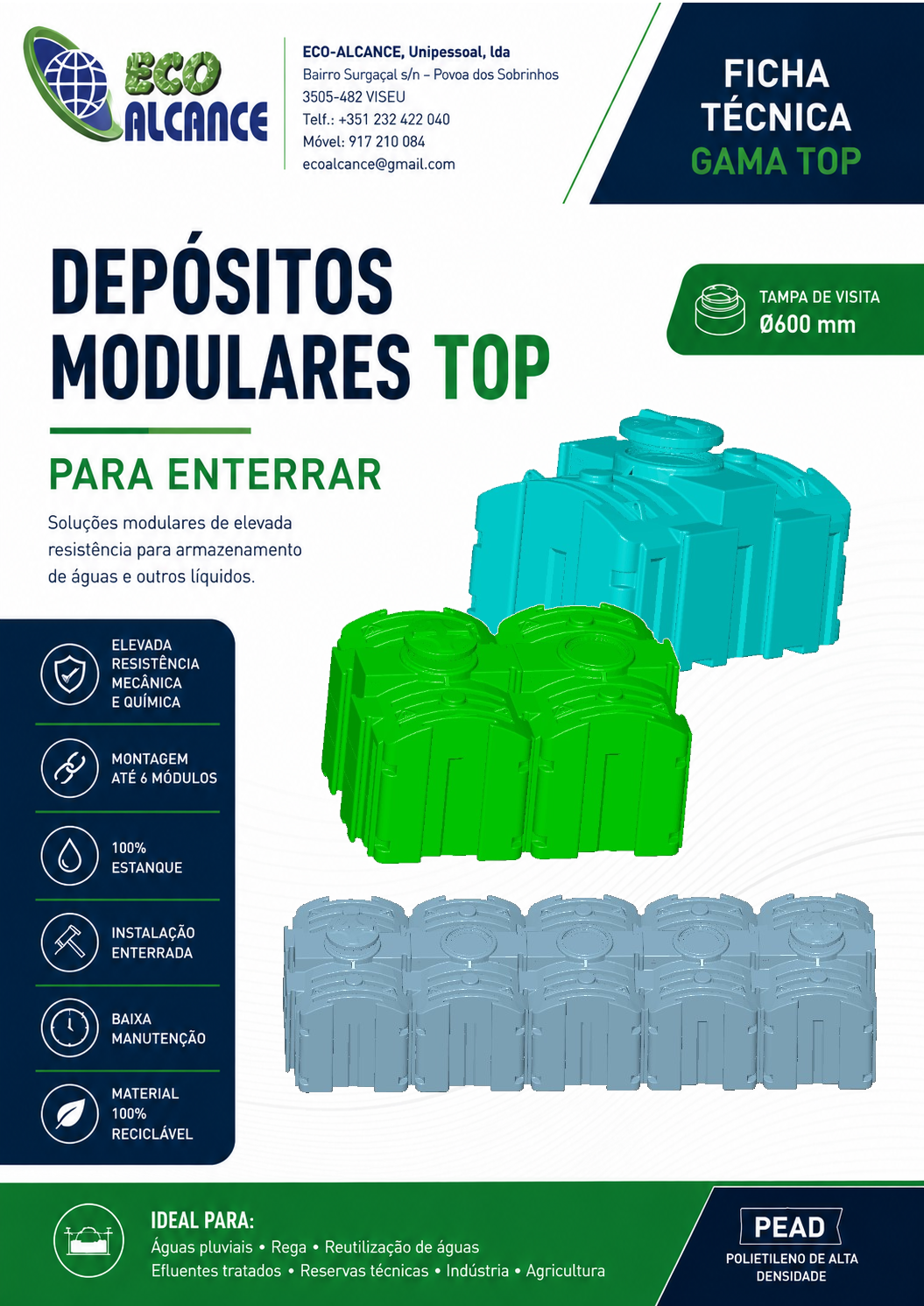 Depósitos TOP Grande Volume Eco-Alcance